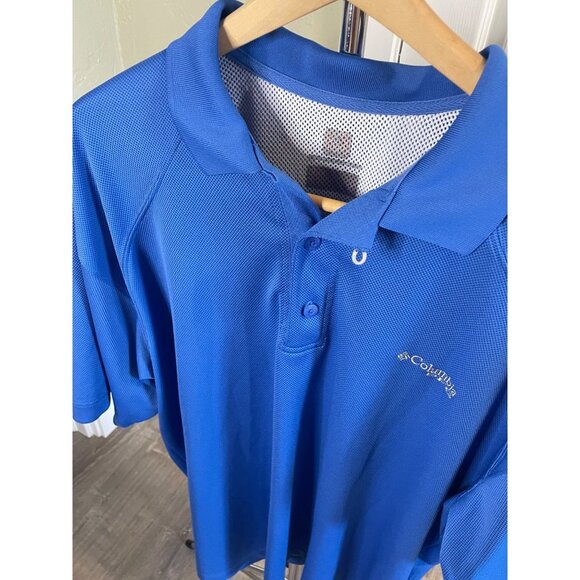 Columbia Omni Freeze Blue Short Sleeved Collared Mens Pullover Shirt Sz XL - Picture 4 of 10